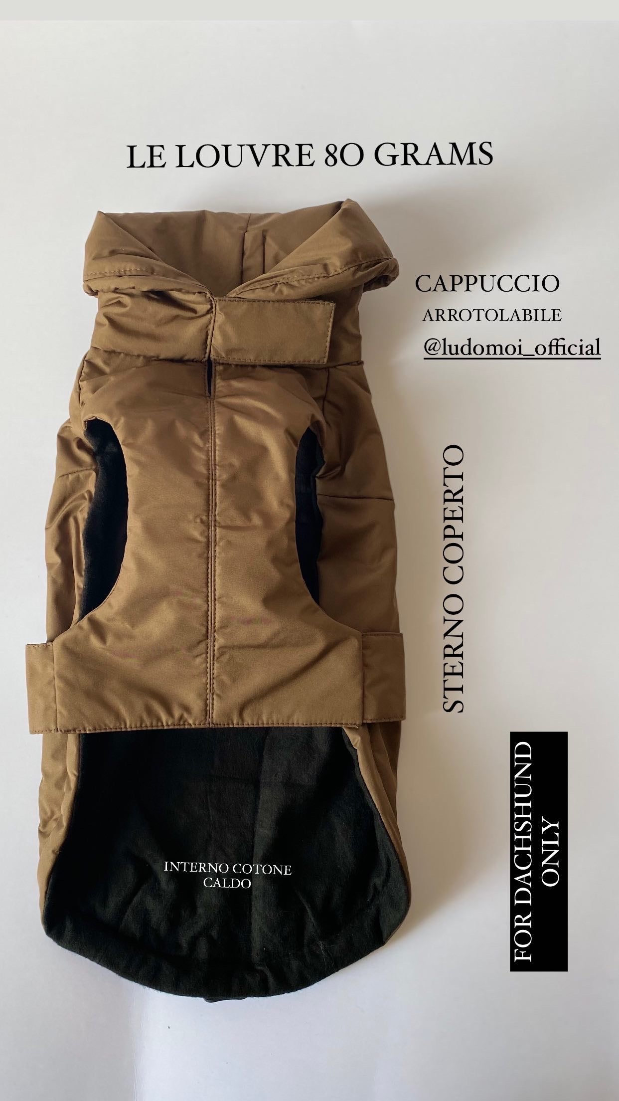 " LE LOUVRE DACHSHUND RAINCOAT" 80 GRAMS ( Loose Fit )MID-SEASON