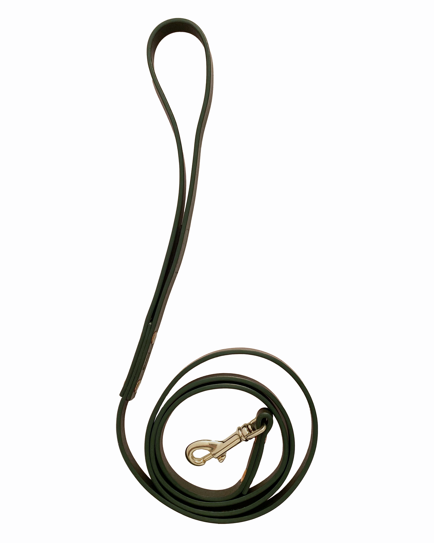LUDOMOI LEATHER LEASH DARK GREEN - LIGHT GOLD ( private sale)