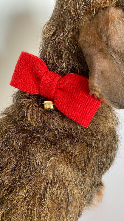 COLLIER NÖEL BOW ROUGE Add your letter ♥️