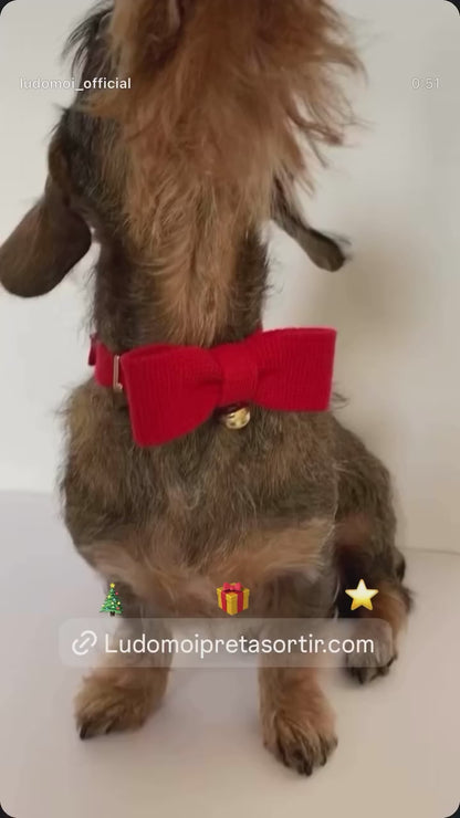 COLLIER NÖEL BOW ROUGE Add your letter ♥️